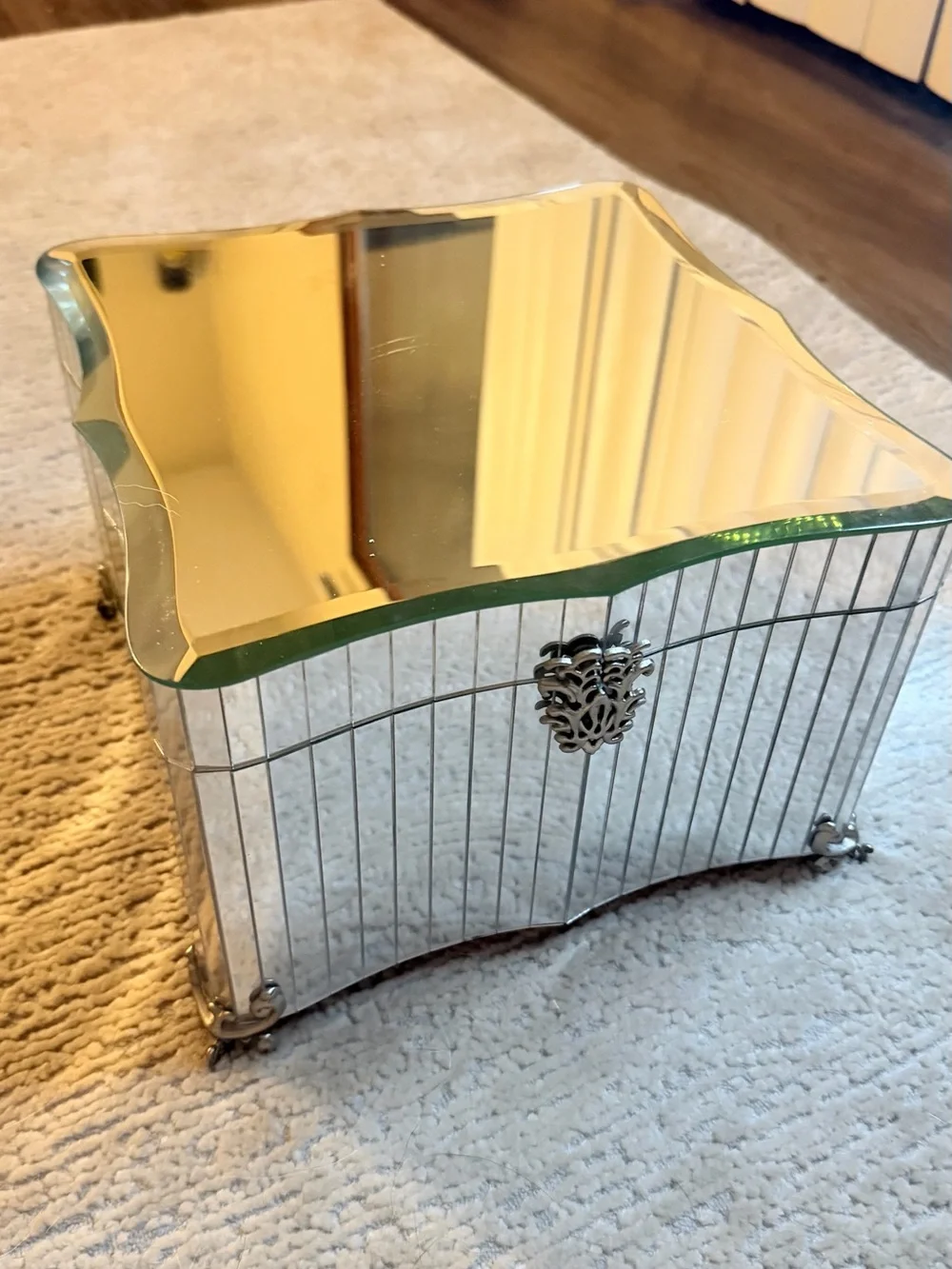 Vintage BOMBAY 2004 Glamour Mirror Jewelry Box 9.75